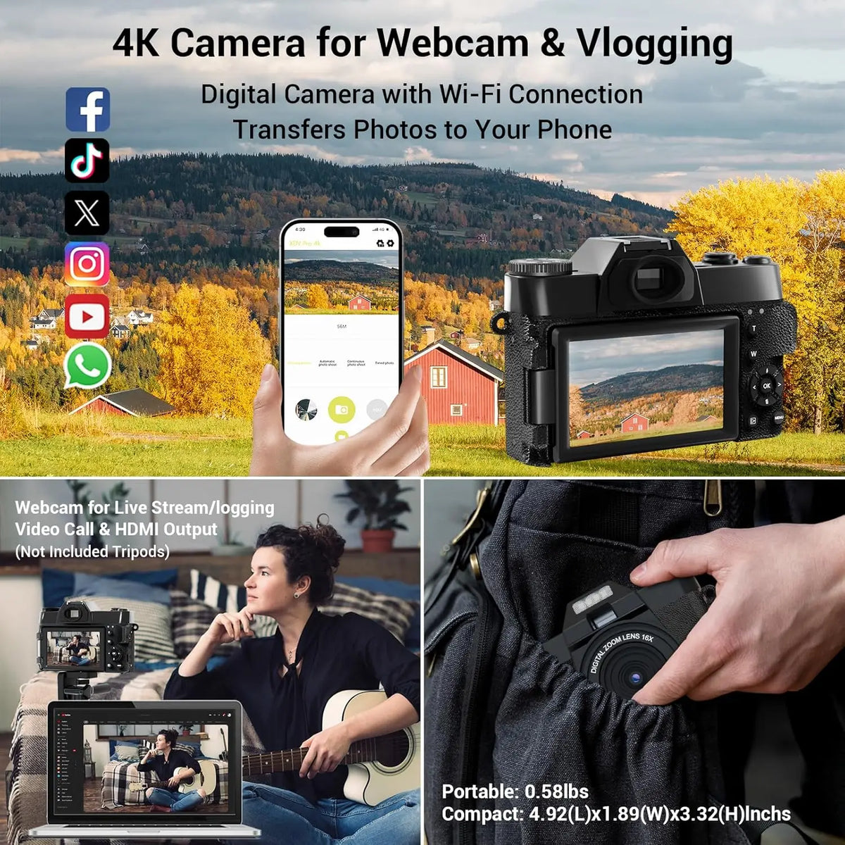 48MP Digital 4K Photography Camera