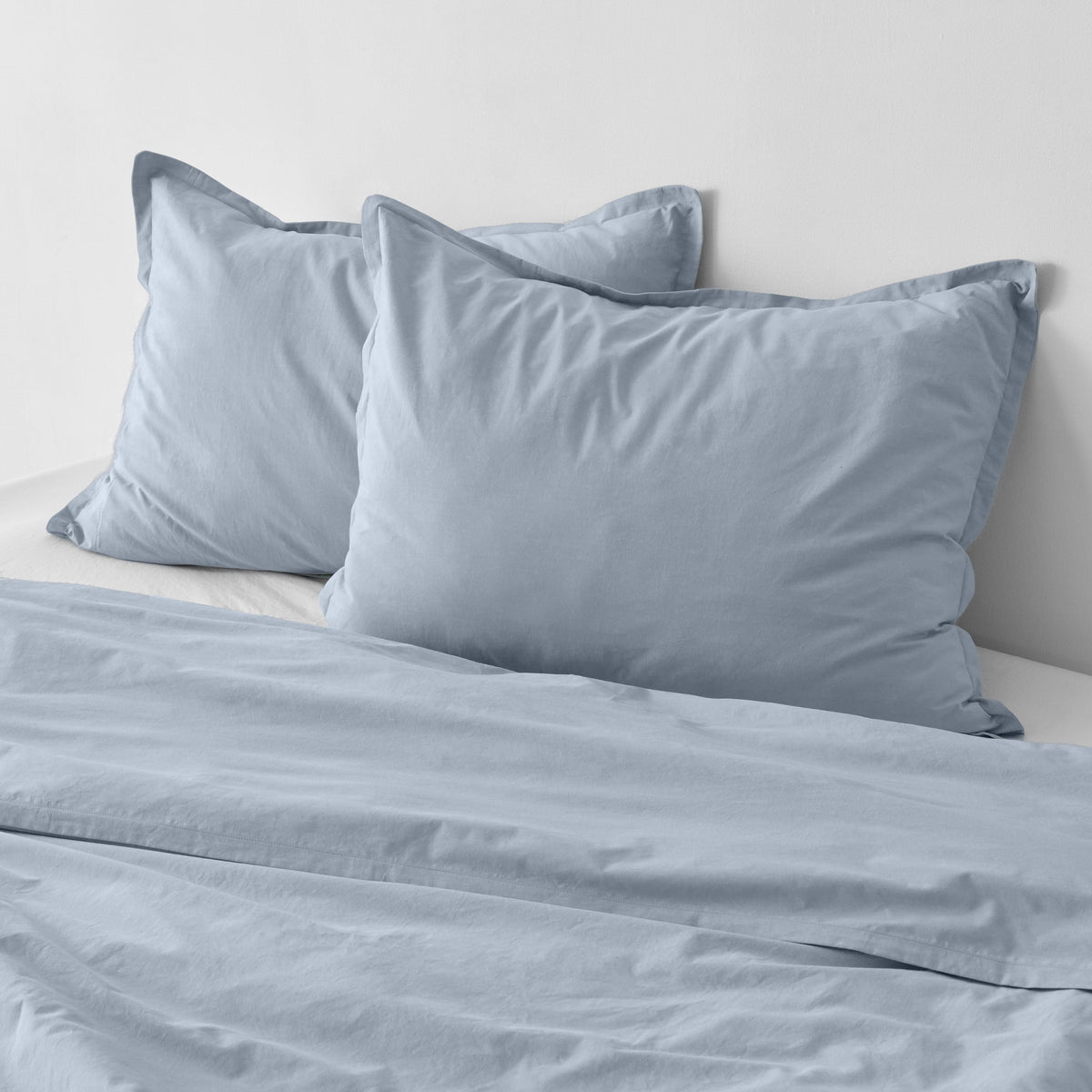 Stonewashed Organic Cotton Percale Euro Shams