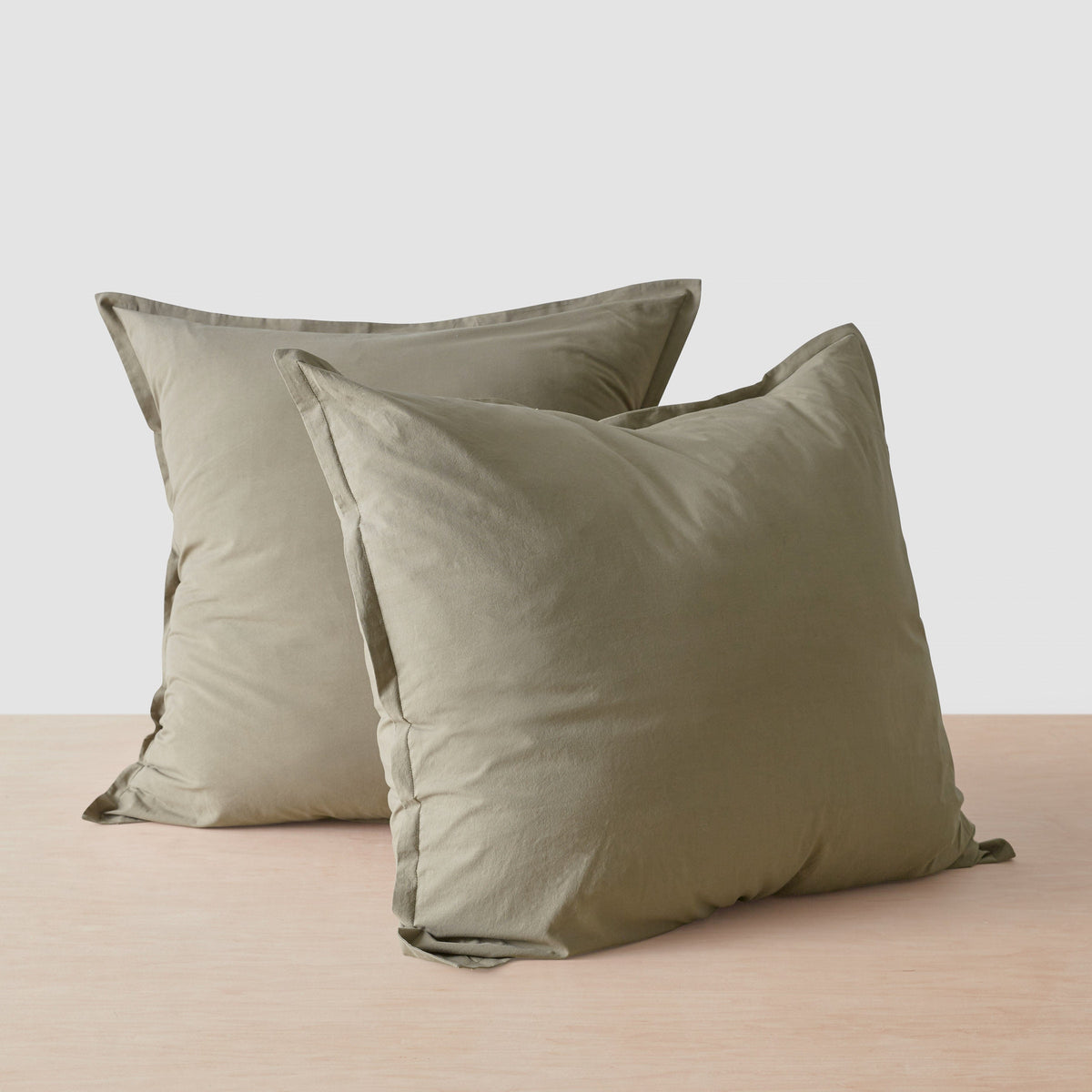 Stonewashed Organic Cotton Percale Euro Shams