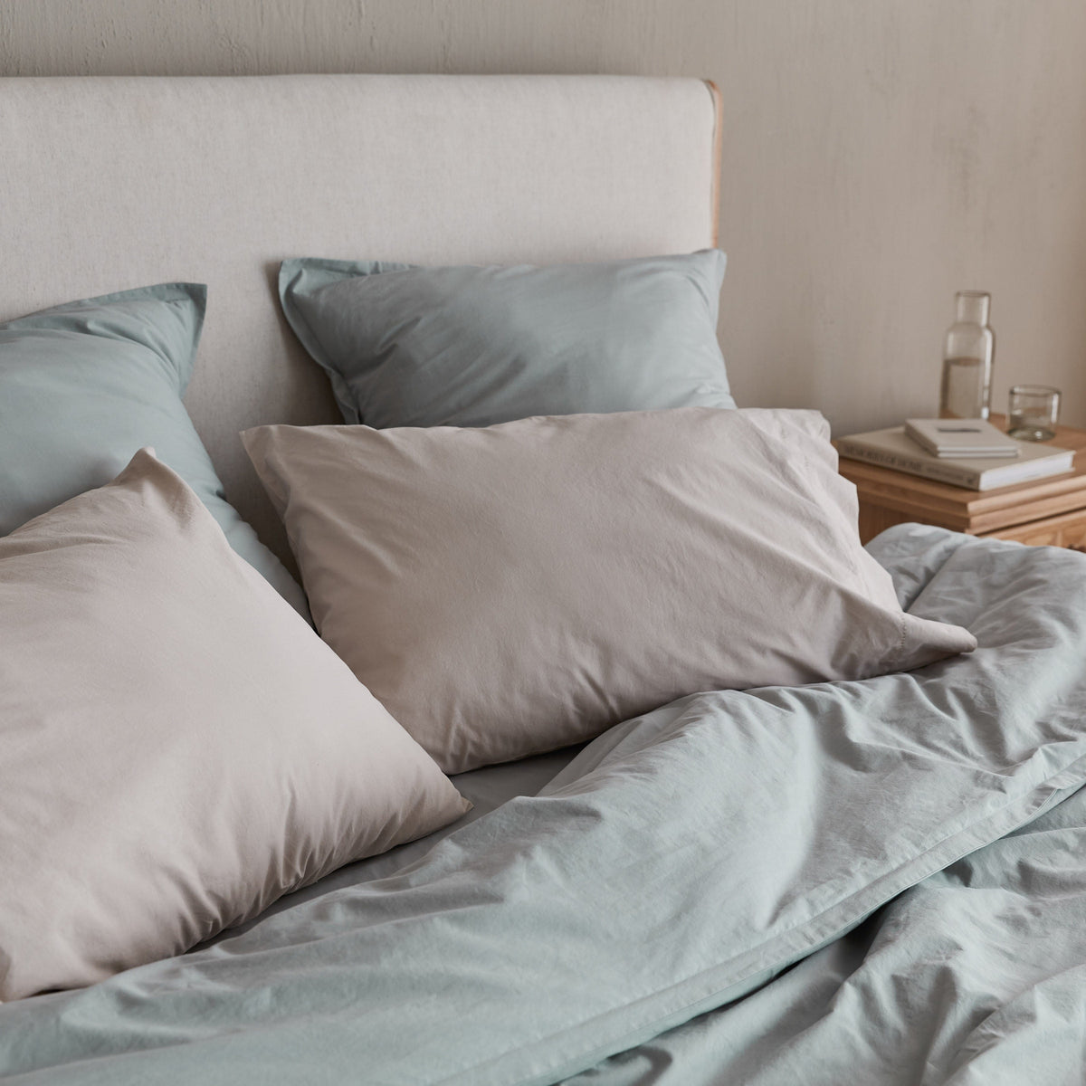 Stonewashed Organic Cotton Percale Euro Shams