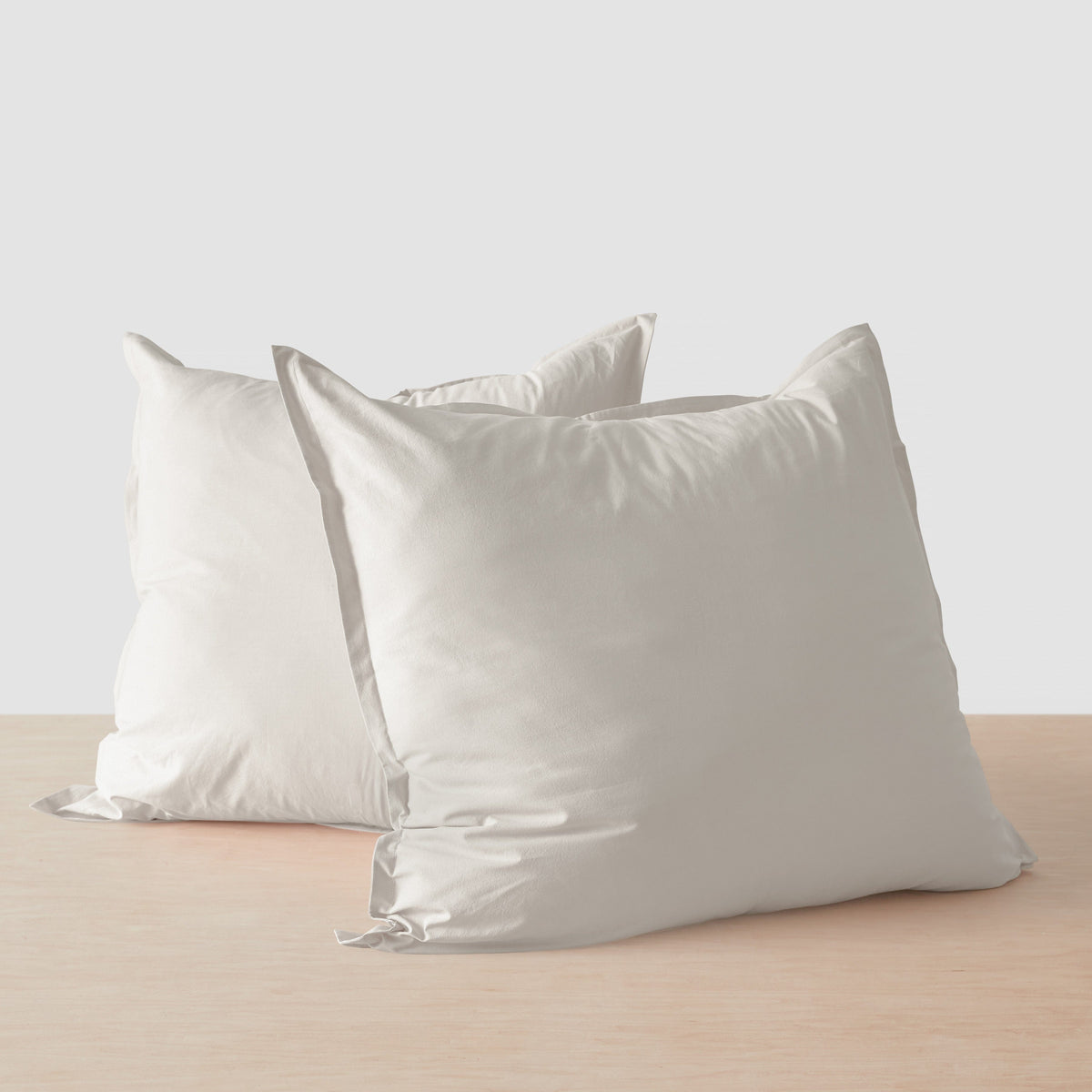 Stonewashed Organic Cotton Percale Euro Shams