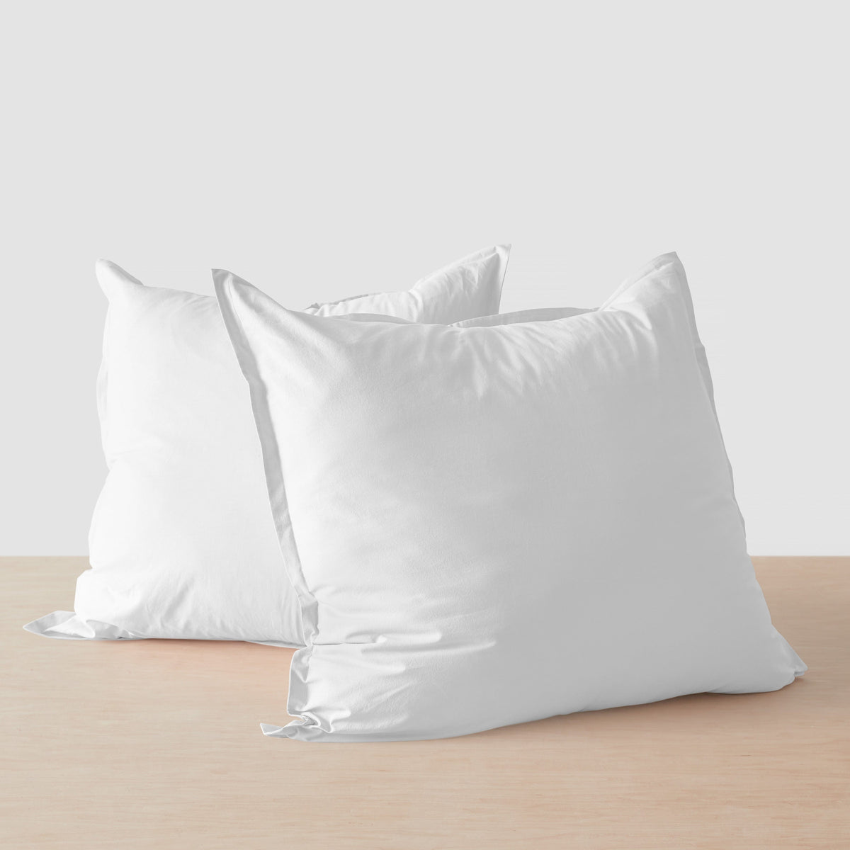 Stonewashed Organic Cotton Percale Euro Shams
