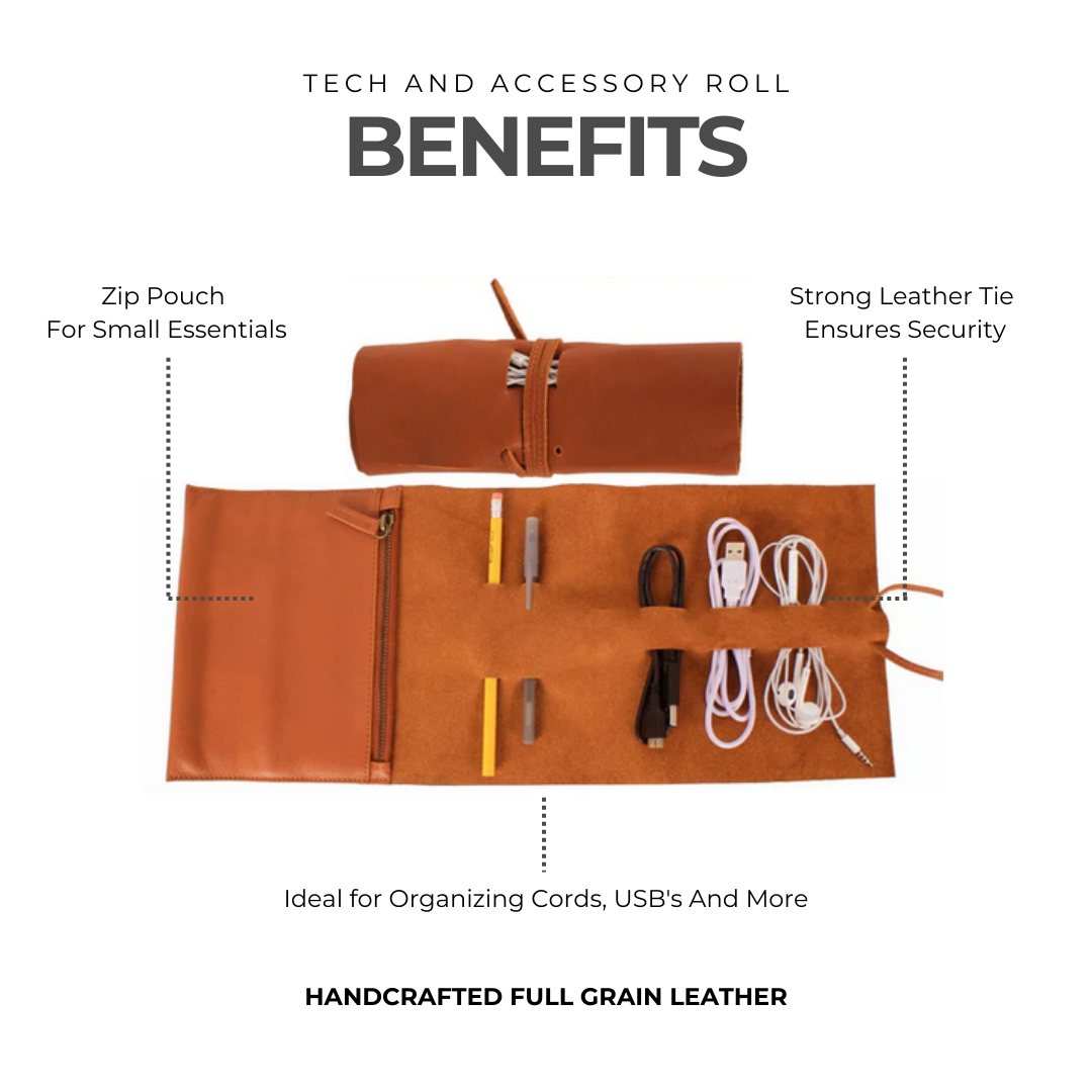 Leather Tech and Accessory Roll