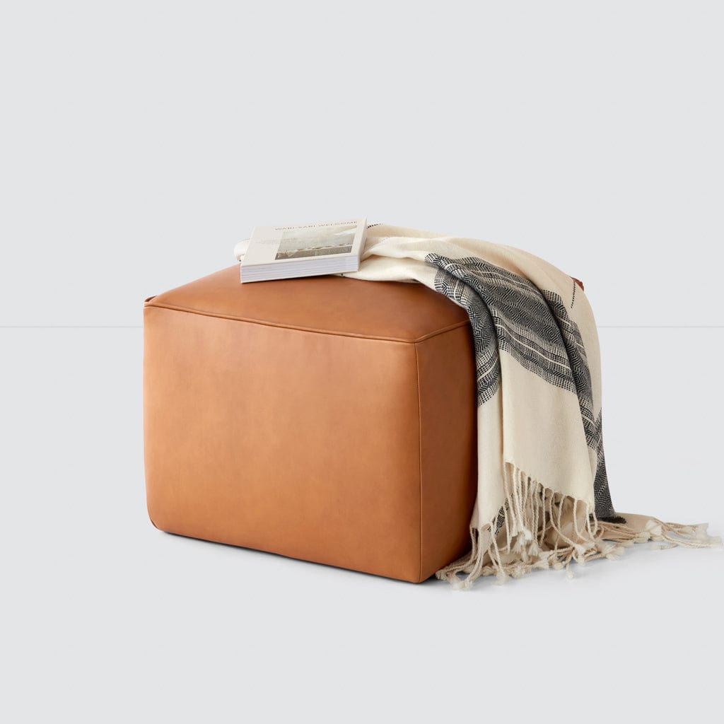 Torres Square Leather Ottoman - Medium & Large