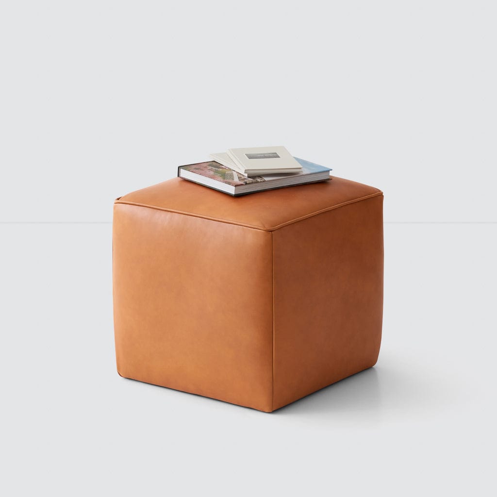 Torres Square Leather Ottoman - Small