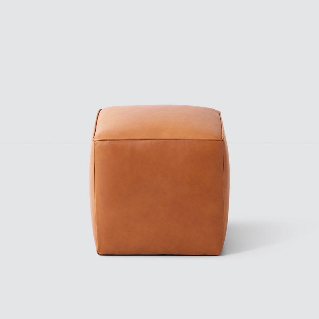 Torres Square Leather Ottoman - Small