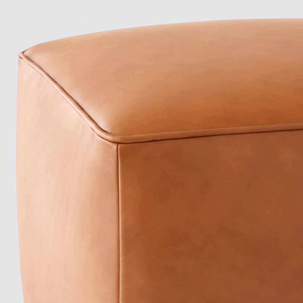 Torres Square Leather Ottoman - Small