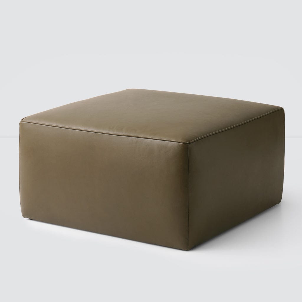 Torres Square Leather Ottoman - Medium & Large