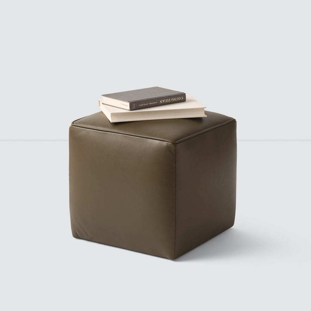 Torres Square Leather Ottoman - Small