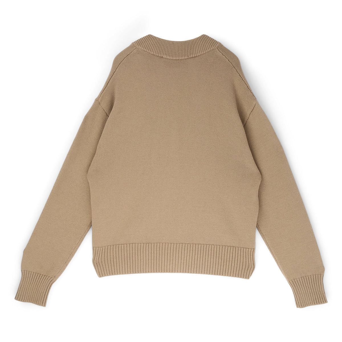 AMI Paris Cardigan With Contrasted AMI De Couer (Beige taupe/Ecru)
