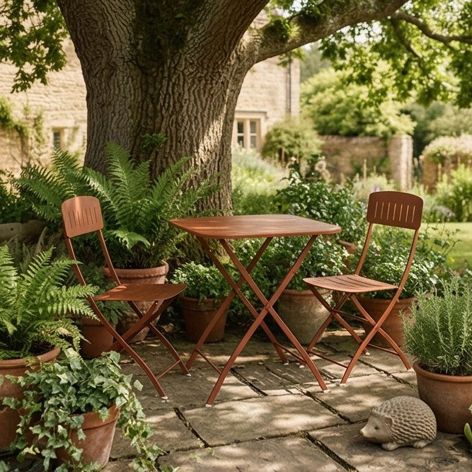 Venice 2 Seater Folding Bistro Set in Cayenne Orange