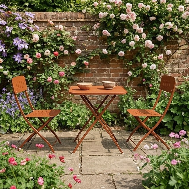 Venice 2 Seater Folding Bistro Set in Cayenne Orange