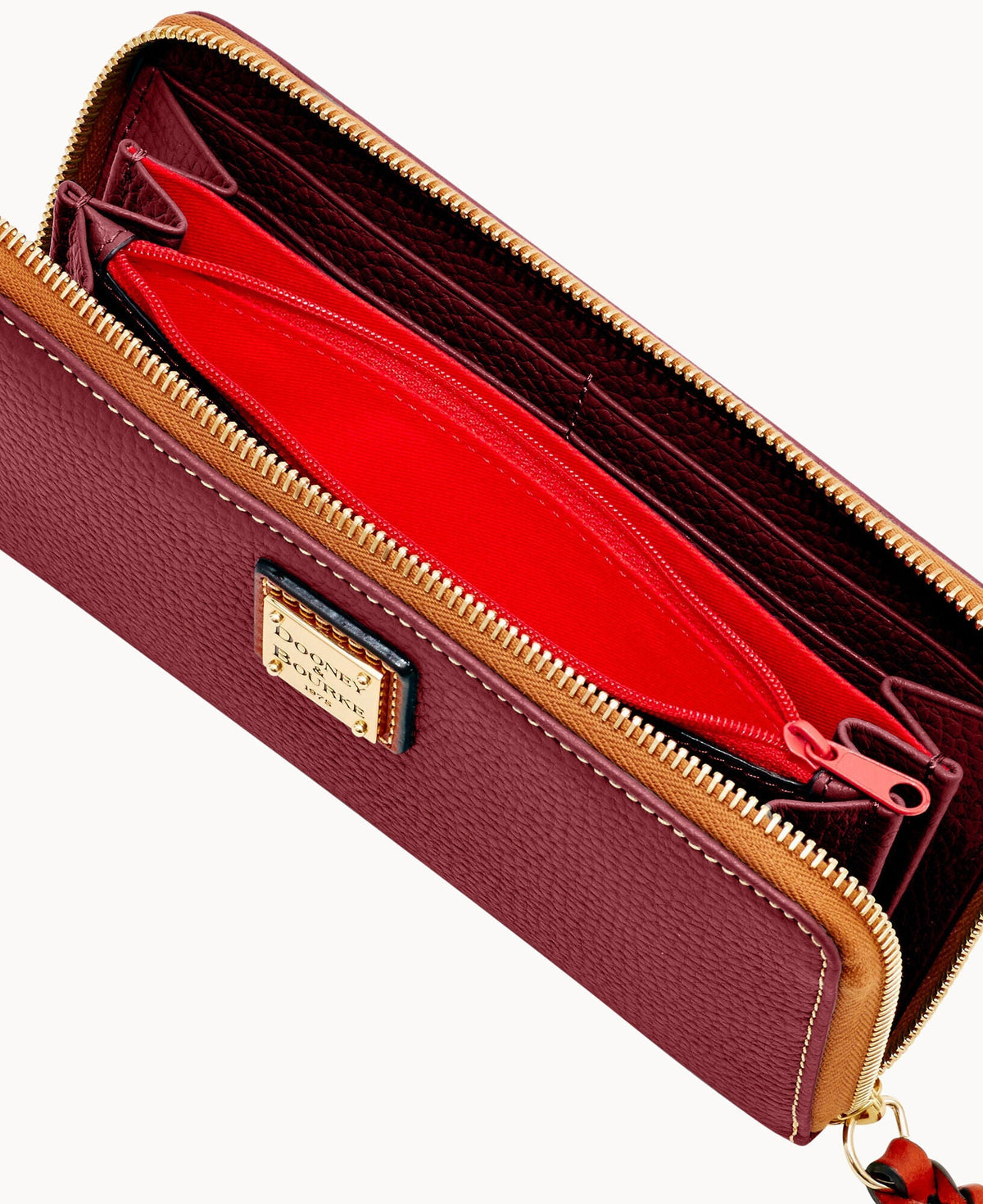 Pebble Grain Large Zip Around Wristlet