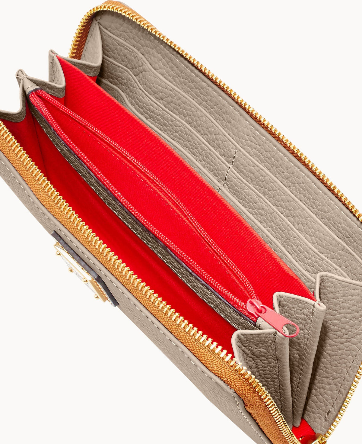 Pebble Grain Large Zip Around Wristlet
