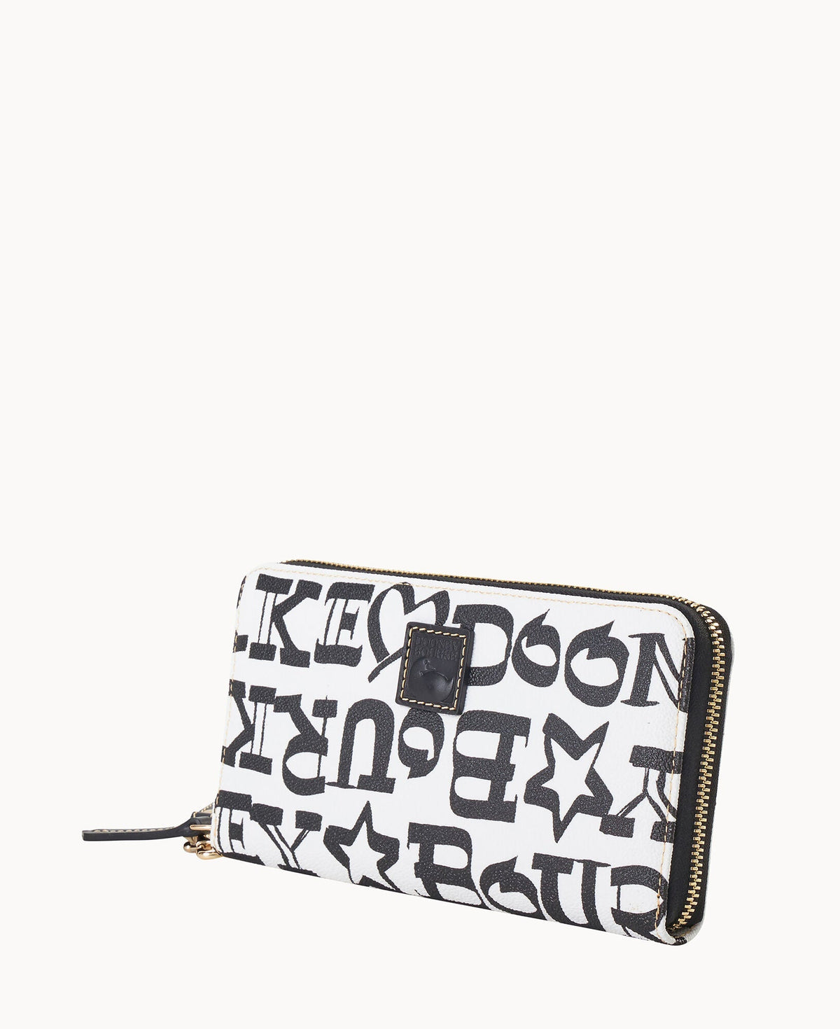 Doodle II Coated Cotton Large Zip Around Wristlet