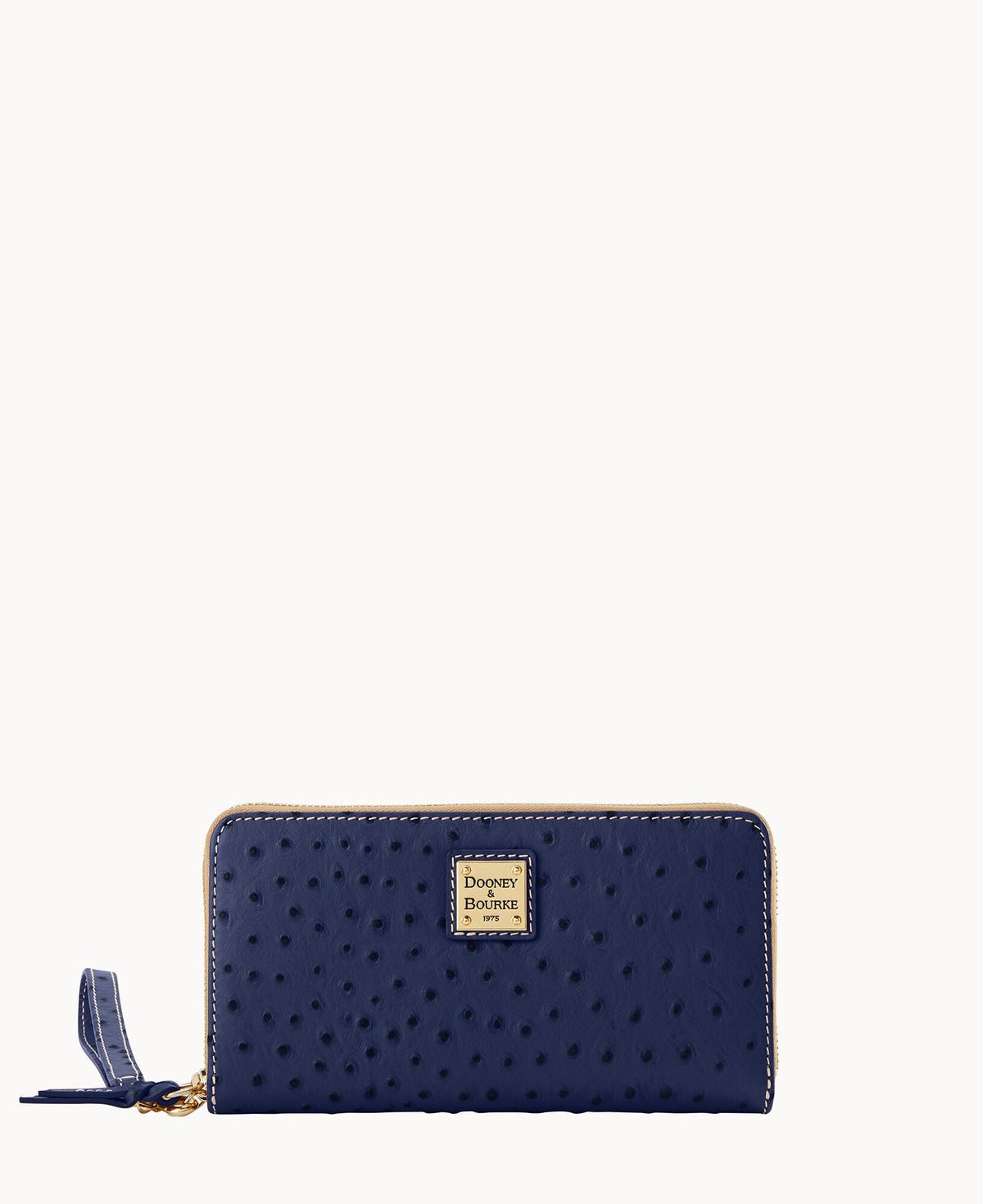 Ostrich Large Zip Around Wristlet
