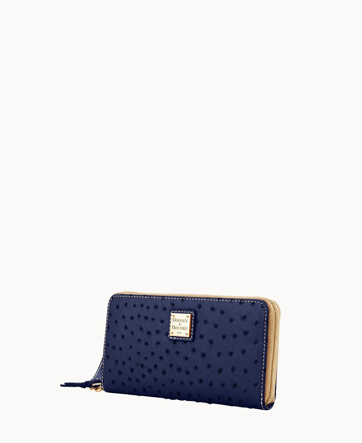 Ostrich Large Zip Around Wristlet