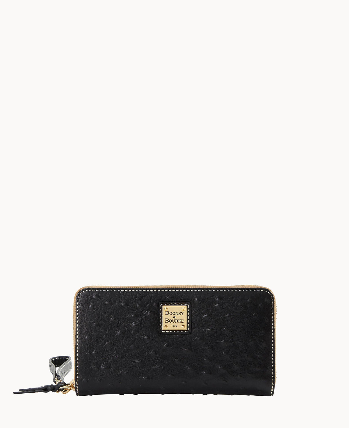 Ostrich Large Zip Around Wristlet