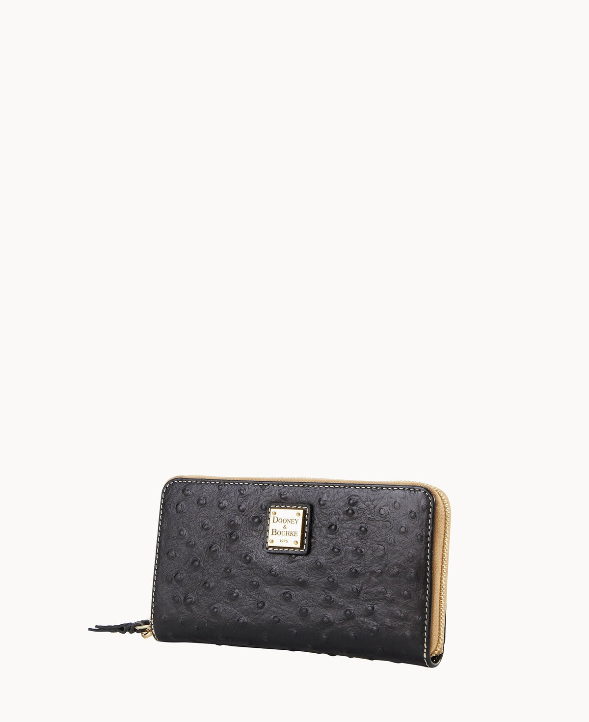 Ostrich Large Zip Around Wristlet