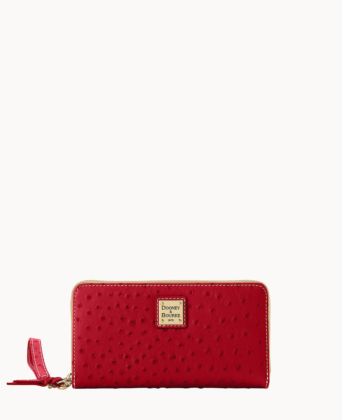 Ostrich Large Zip Around Wristlet