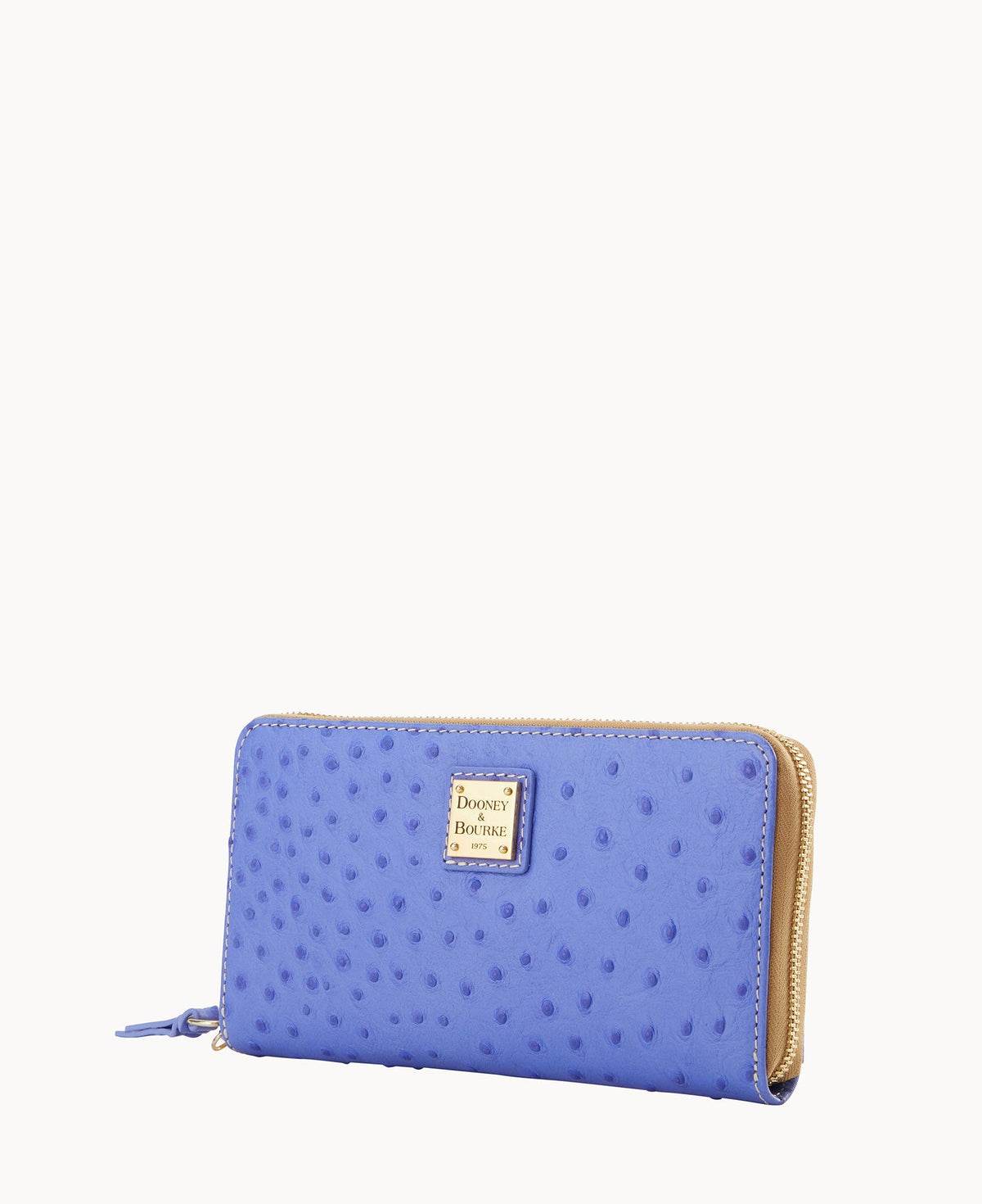 Ostrich Large Zip Around Wristlet