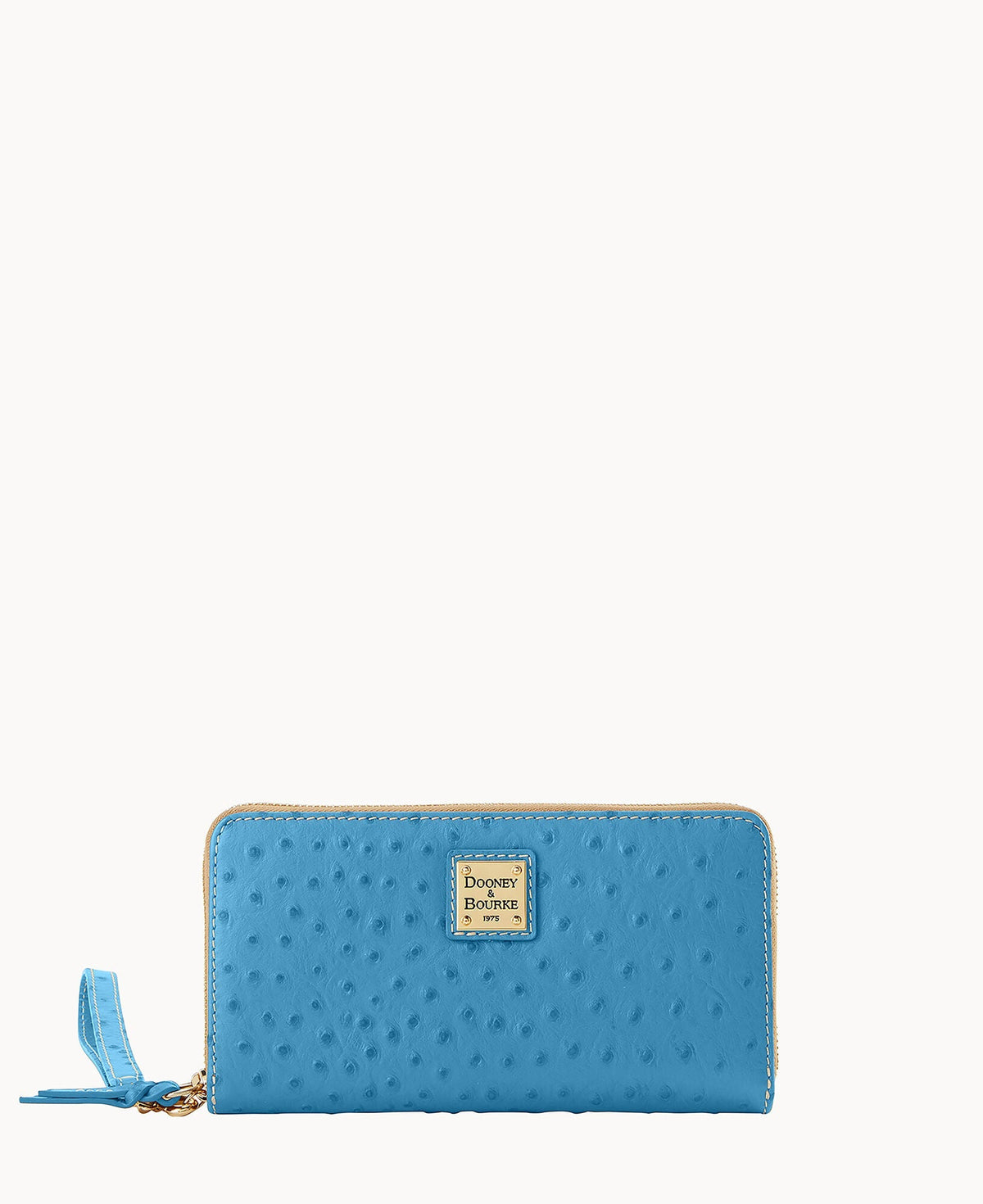 Ostrich Large Zip Around Wristlet