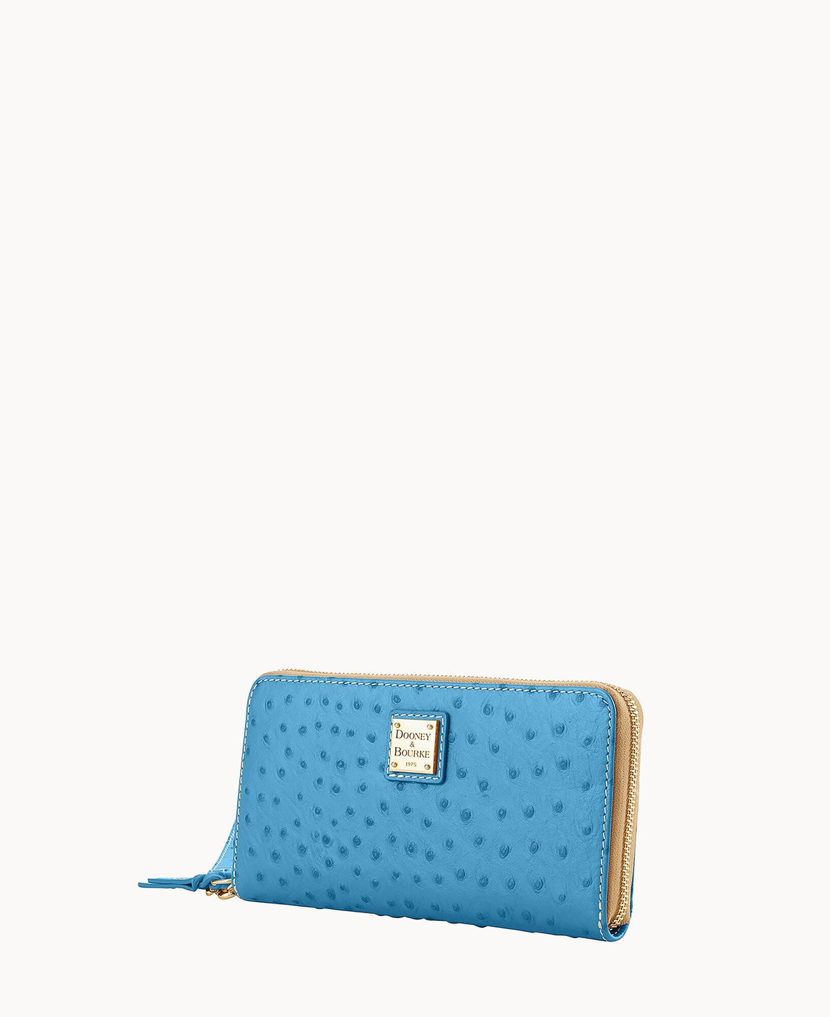Ostrich Large Zip Around Wristlet