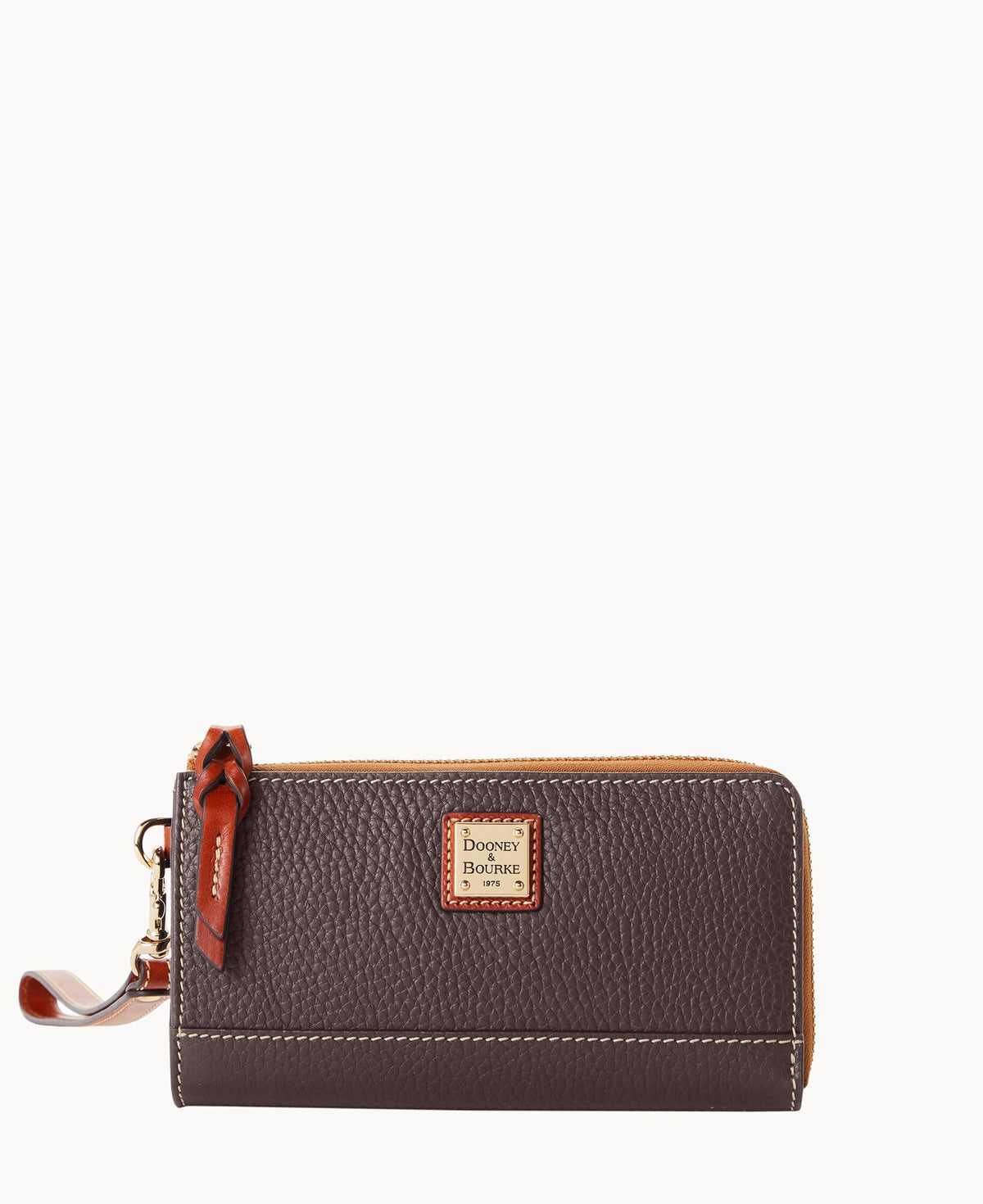 Pebble Grain Folded Zip Wristlet