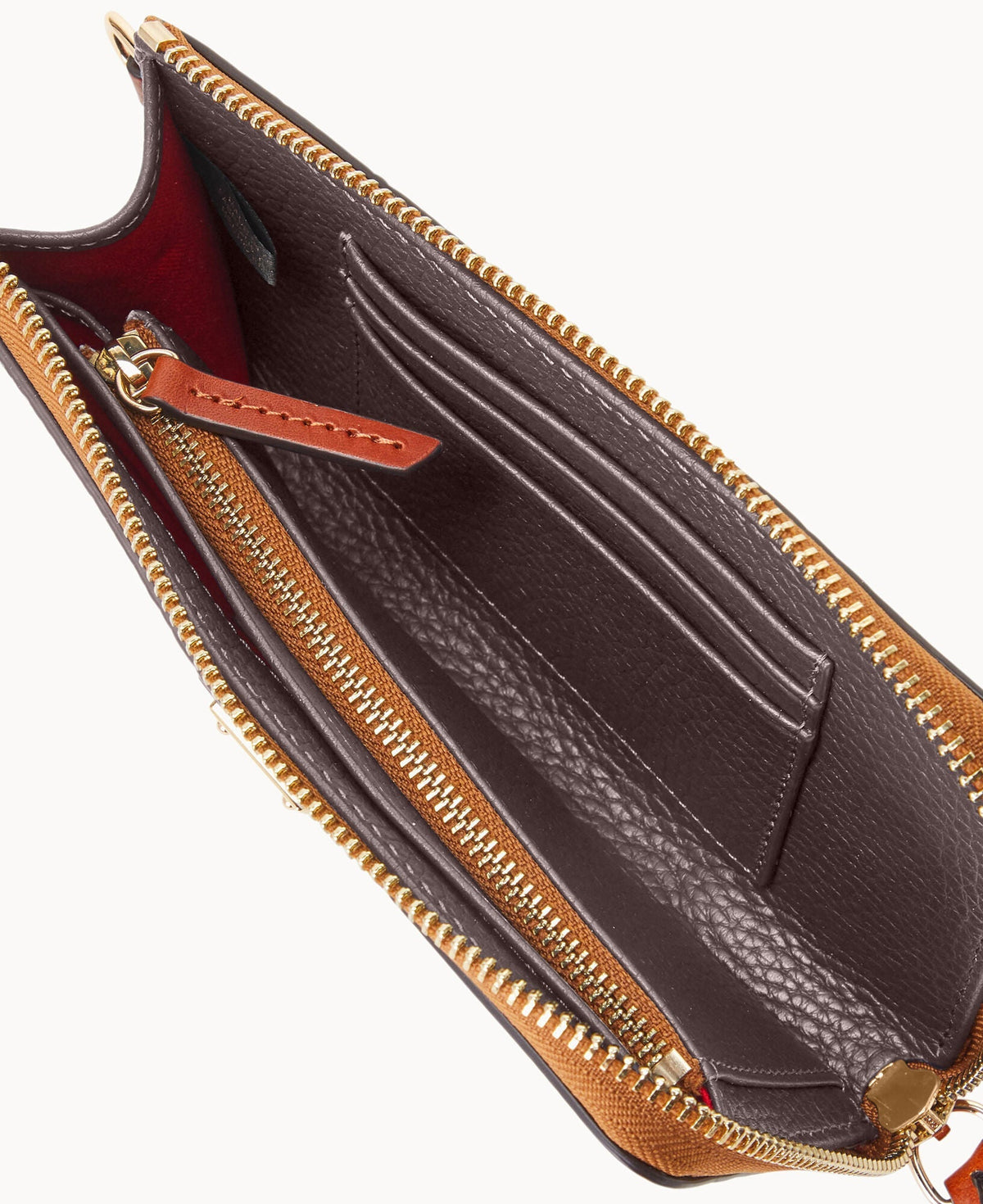 Pebble Grain Folded Zip Wristlet