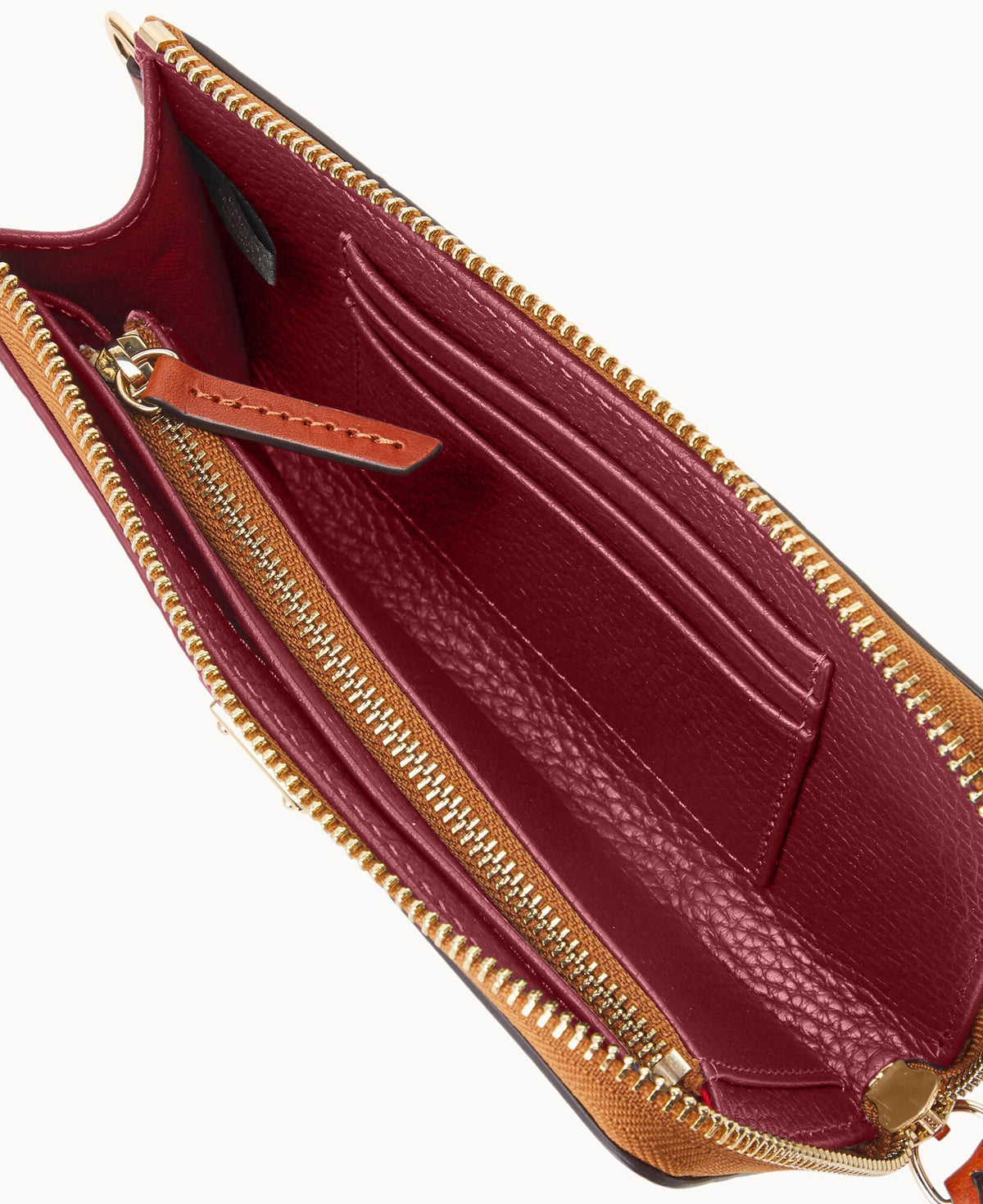 Pebble Grain Folded Zip Wristlet