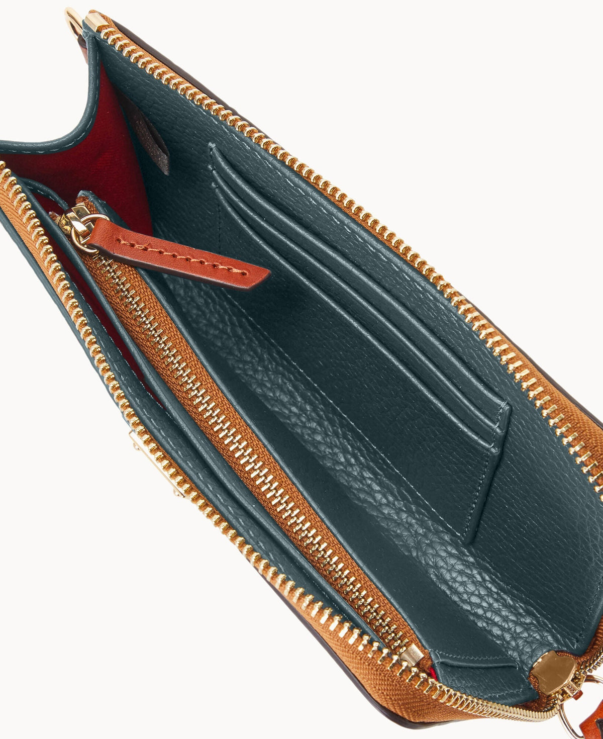 Pebble Grain Folded Zip Wristlet