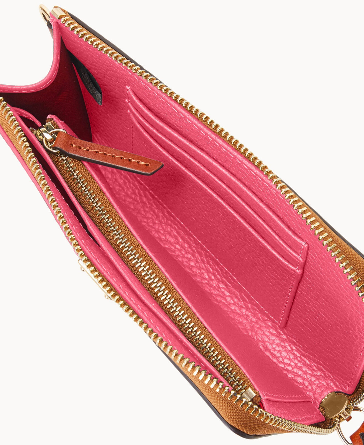 Pebble Grain Folded Zip Wristlet