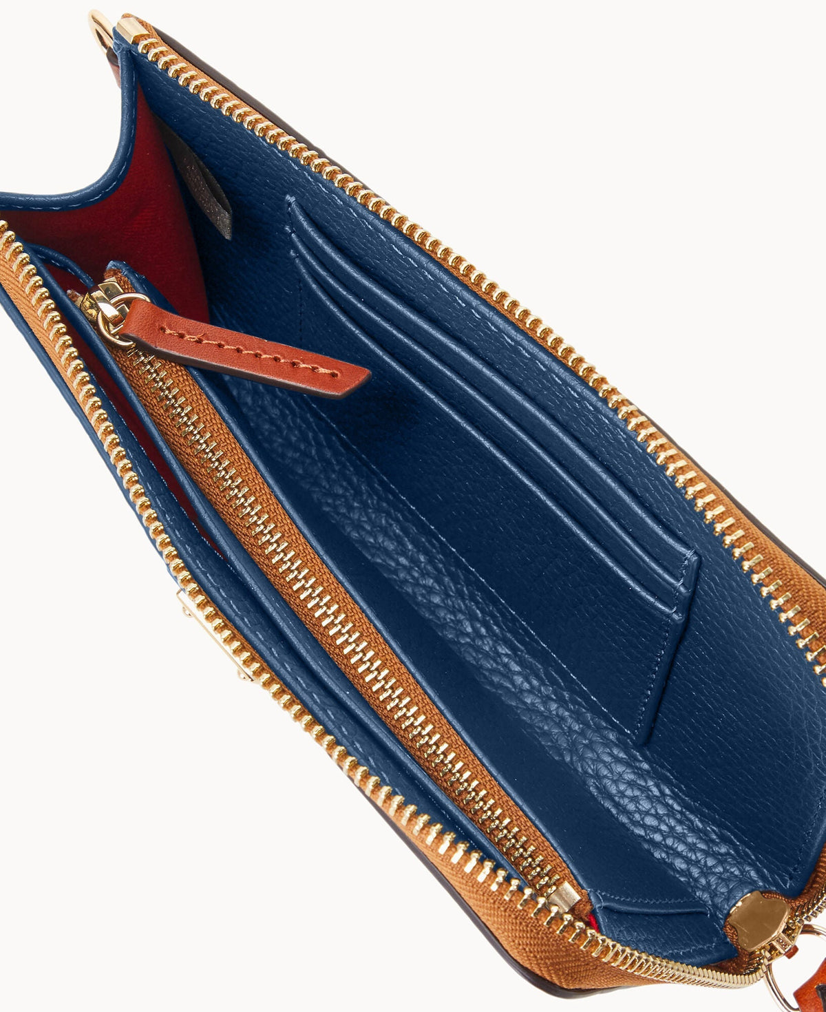 Pebble Grain Folded Zip Wristlet