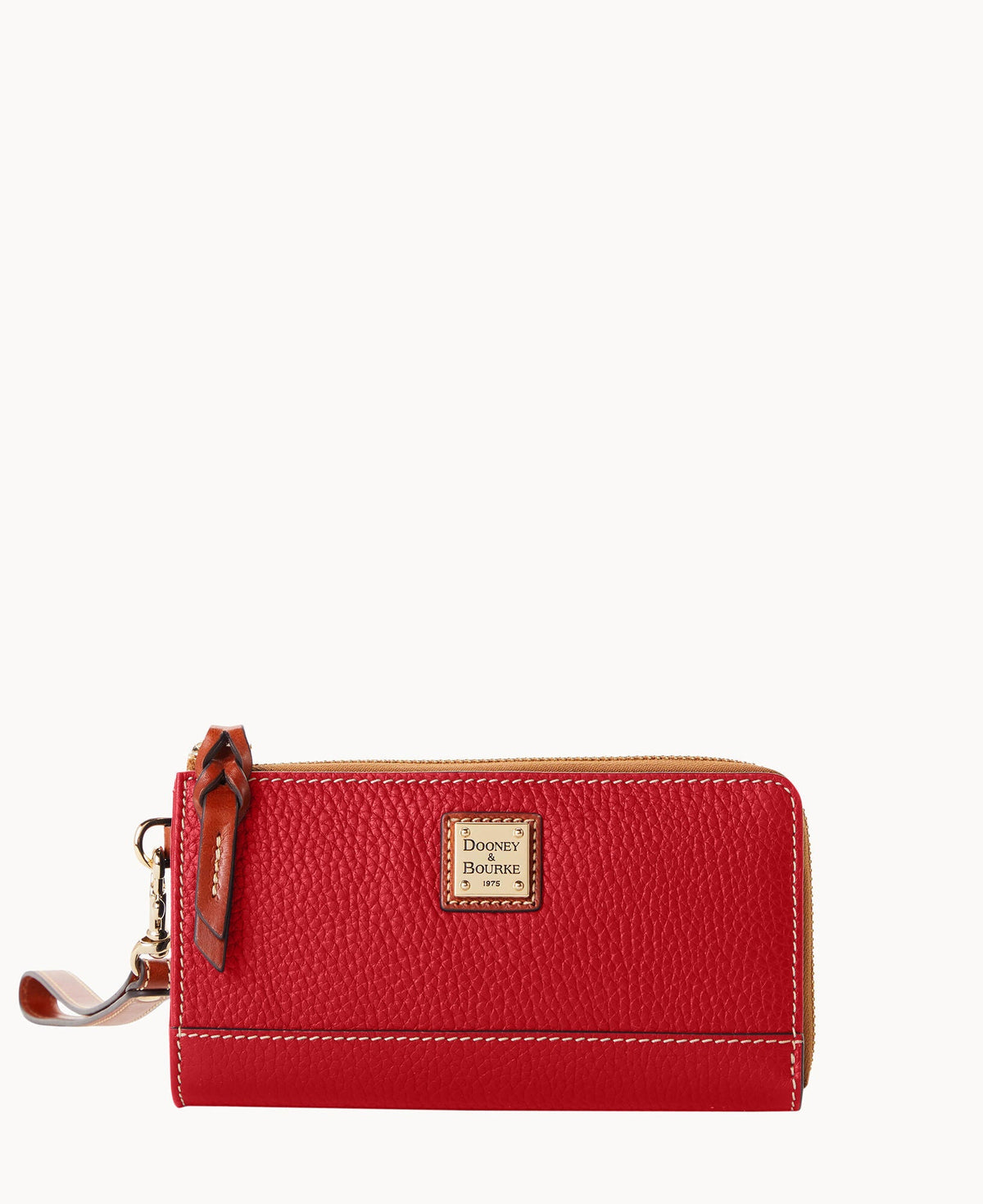 Pebble Grain Folded Zip Wristlet