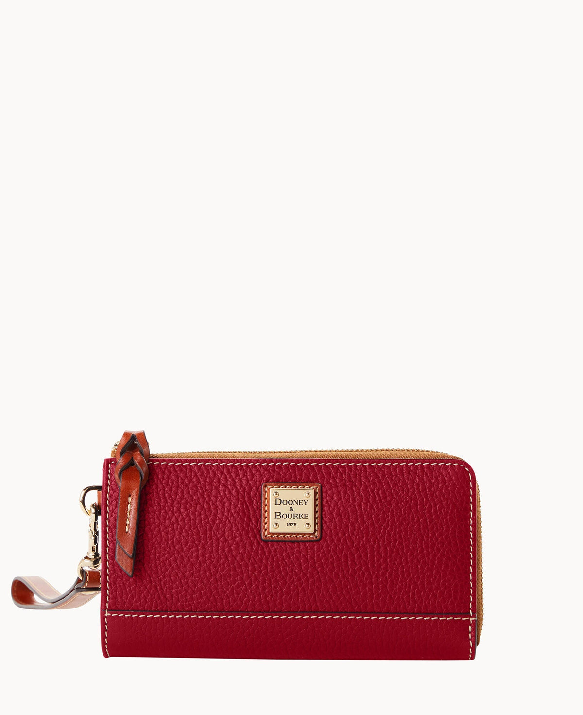 Pebble Grain Folded Zip Wristlet