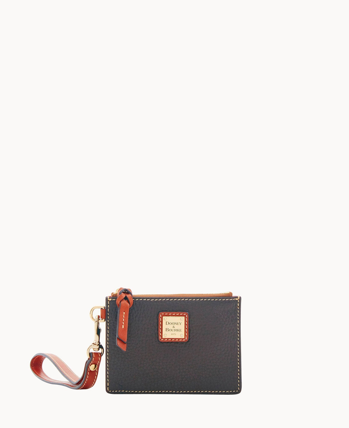 Pebble Grain Zip Top Card Case Wristlet