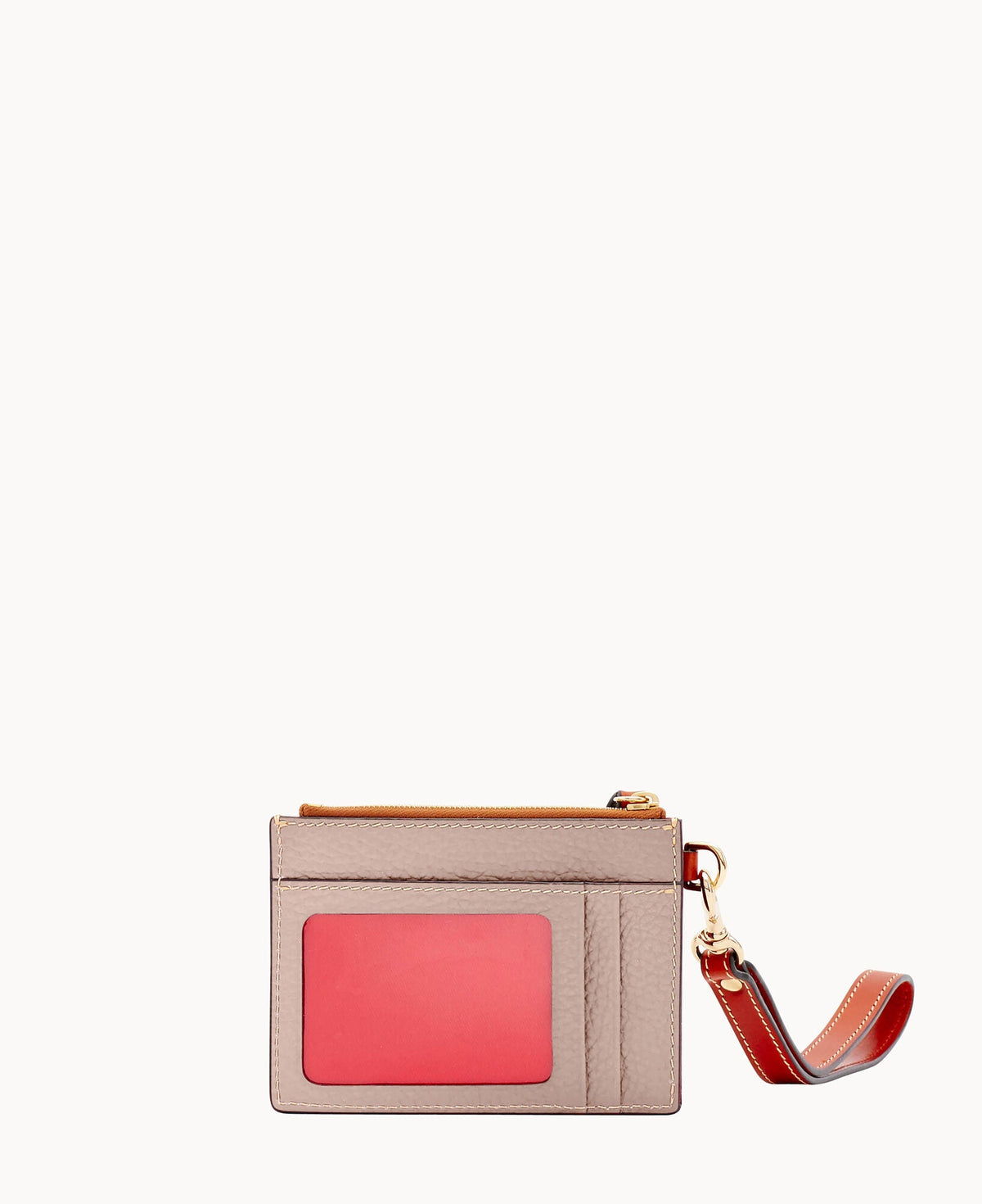 Pebble Grain Zip Top Card Case Wristlet