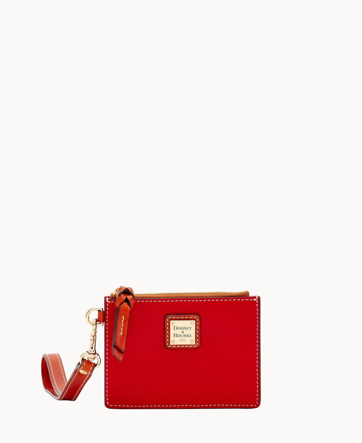Pebble Grain Zip Top Card Case Wristlet