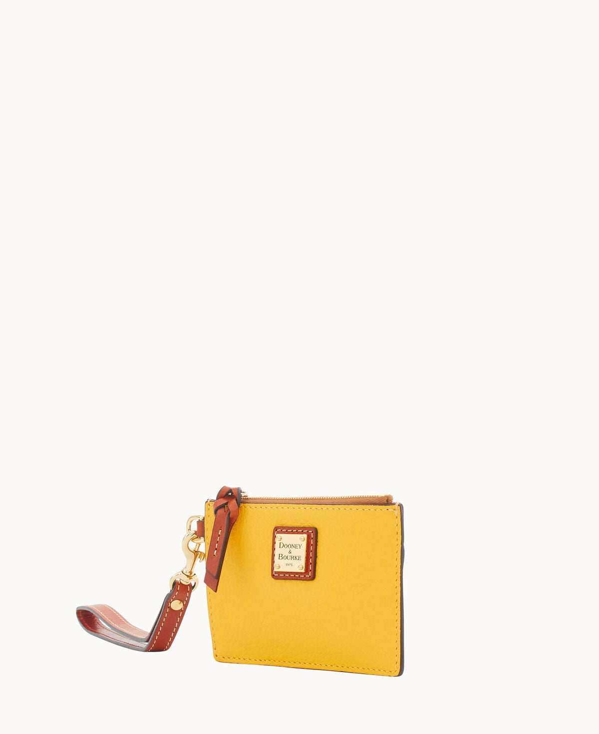 Pebble Grain Zip Top Card Case Wristlet