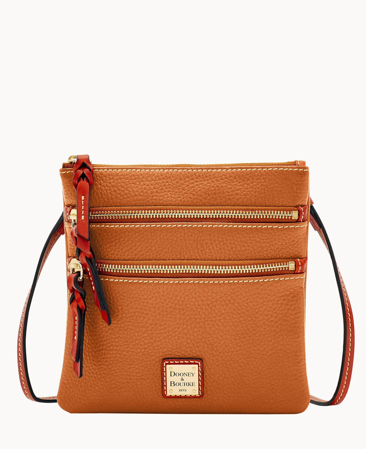 Pebble Grain North South Triple Zip