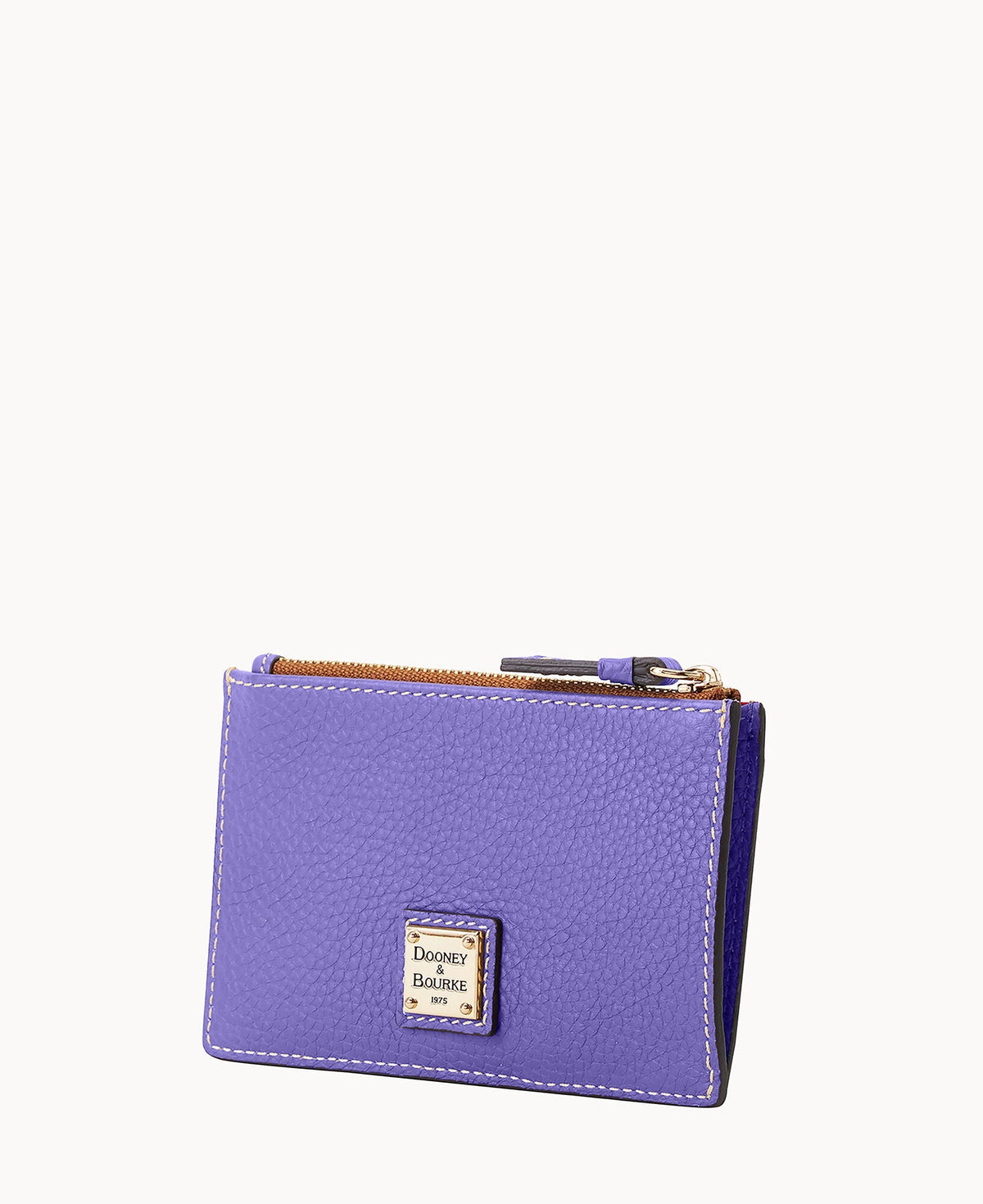 Pebble Grain Zip Credit Card Case