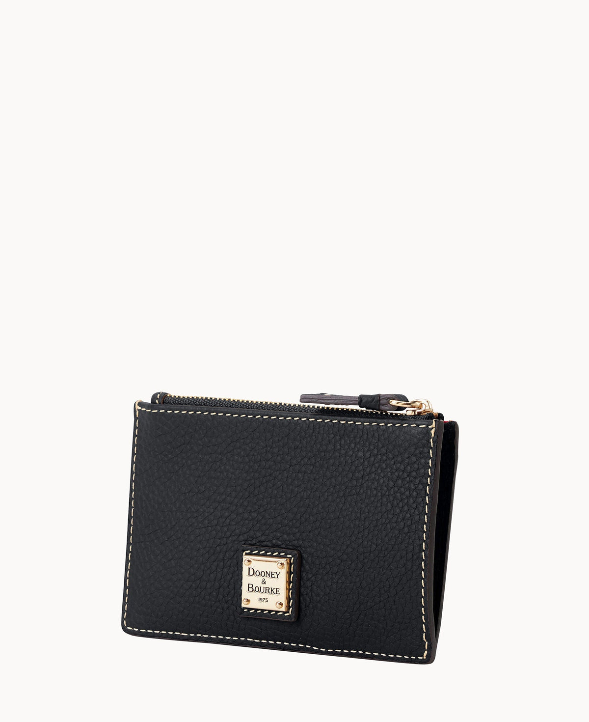 Pebble Grain Zip Credit Card Case