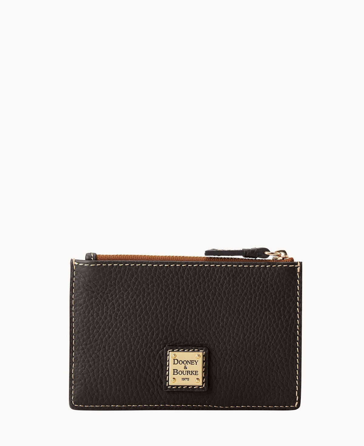 Pebble Grain Zip Credit Card Case