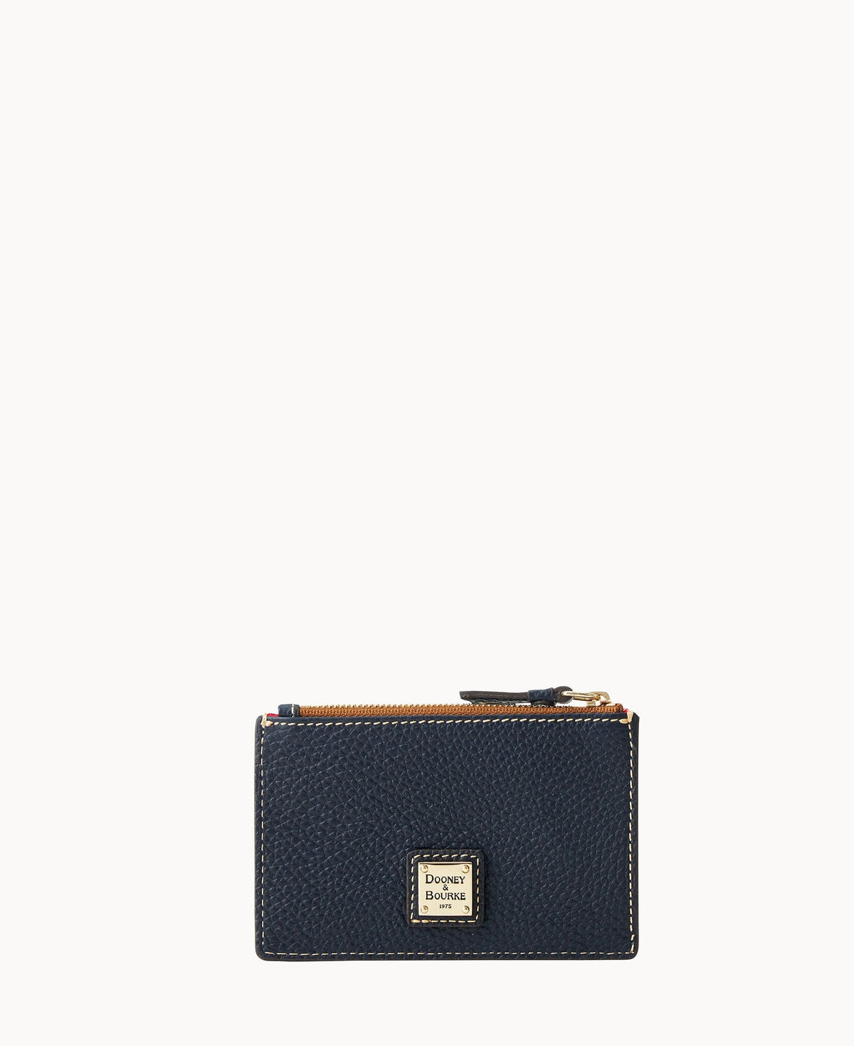 Pebble Grain Zip Credit Card Case