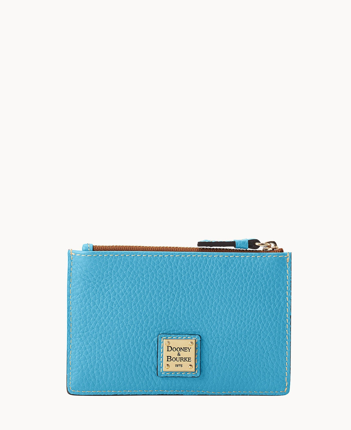 Pebble Grain Zip Credit Card Case