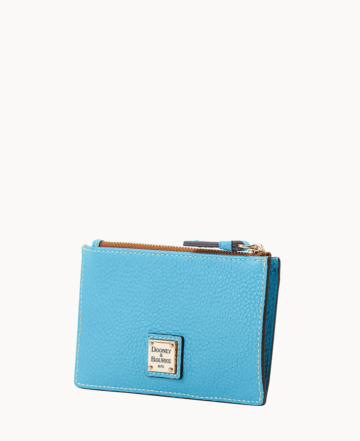 Pebble Grain Zip Credit Card Case
