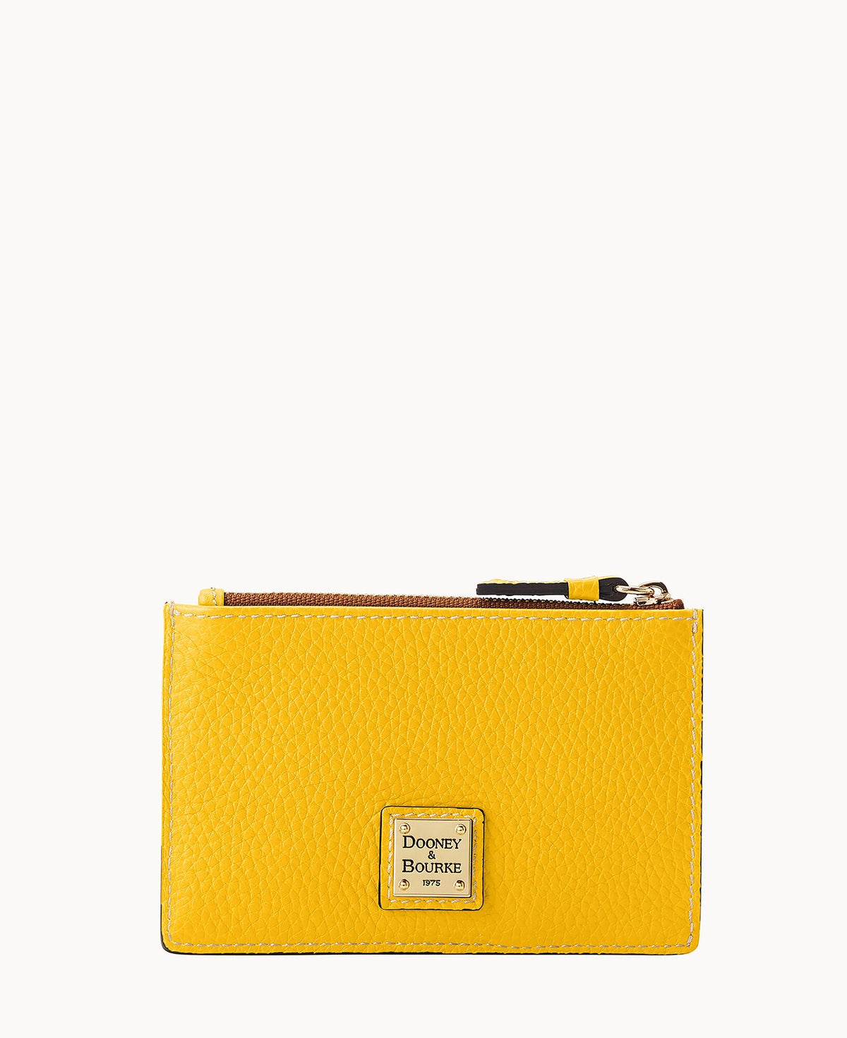 Pebble Grain Zip Credit Card Case