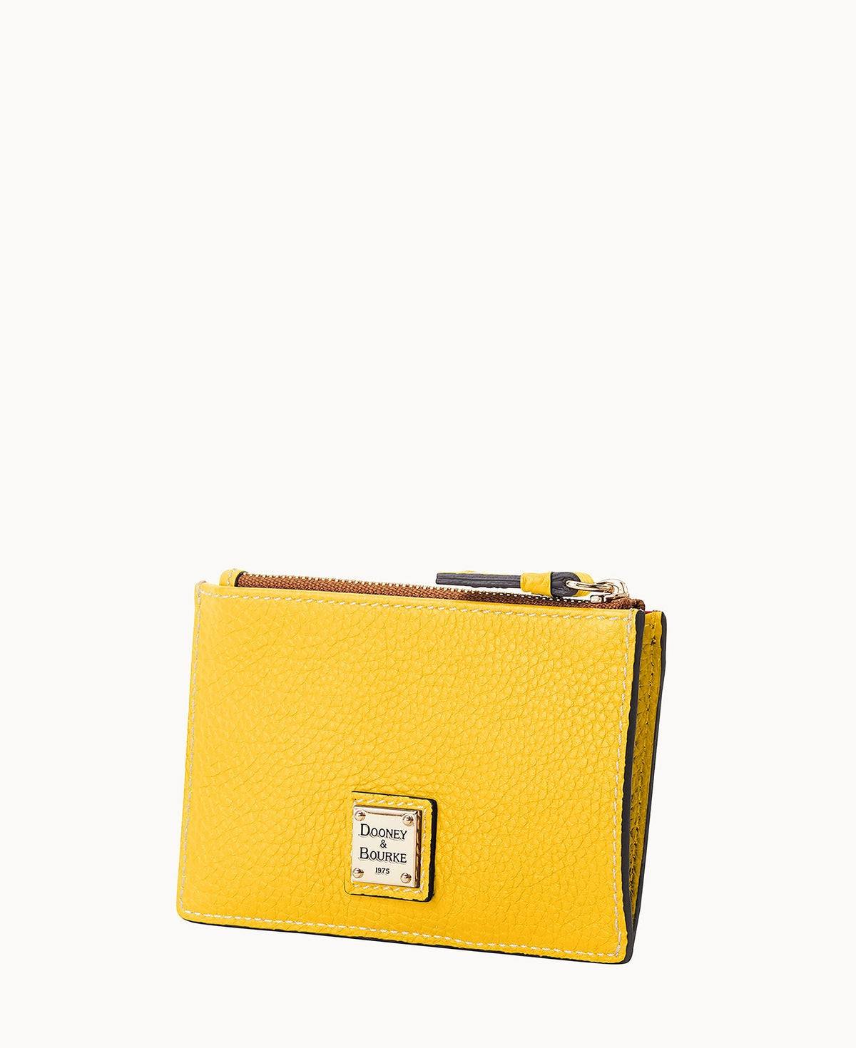 Pebble Grain Zip Credit Card Case