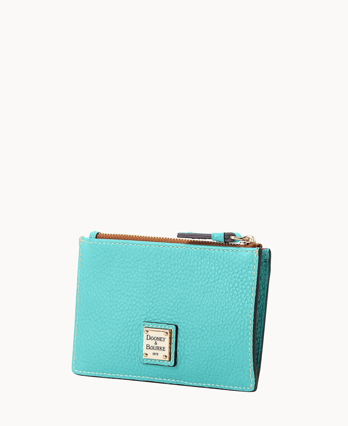 Pebble Grain Zip Credit Card Case