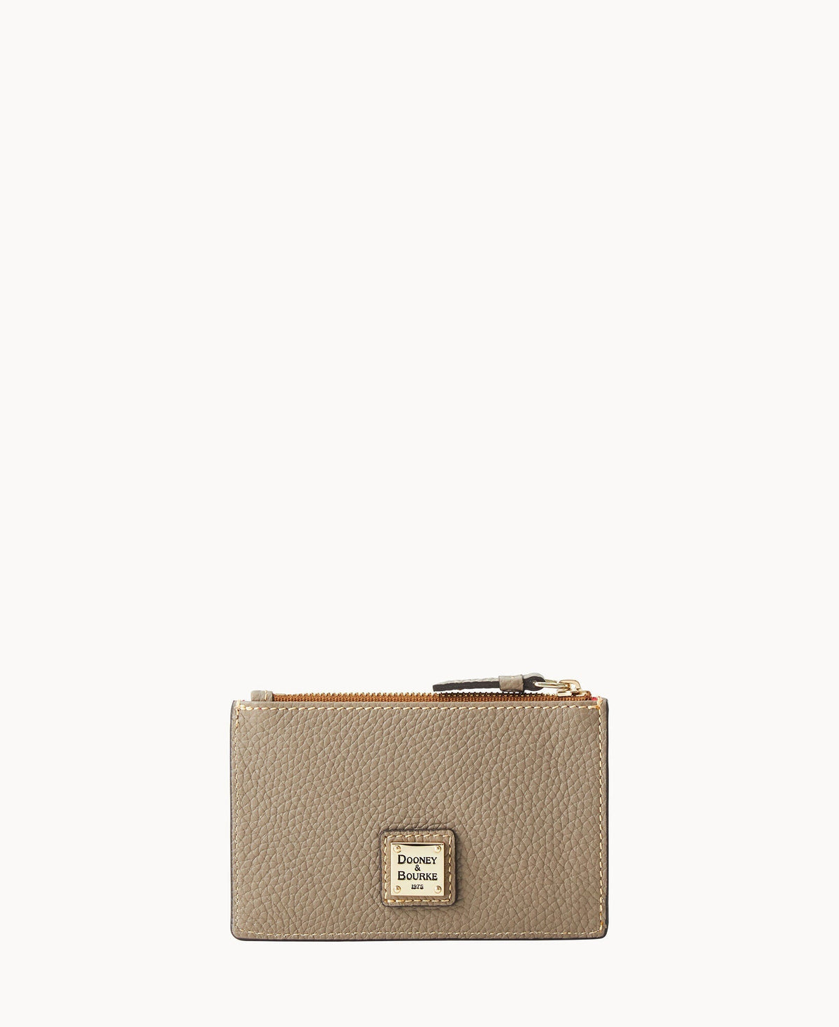 Pebble Grain Zip Credit Card Case